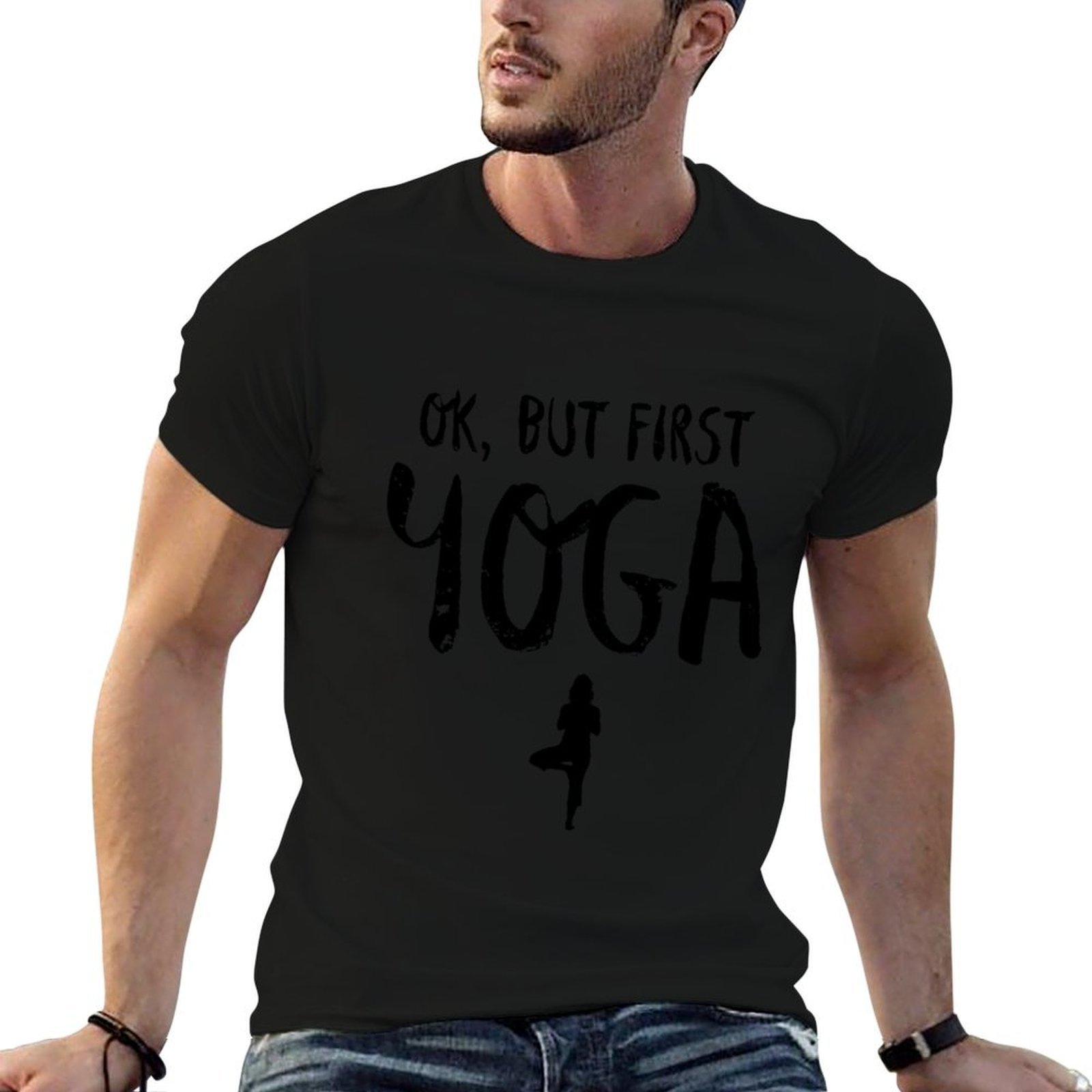 Yoga Fitness First - Oke, Tapi Pertama-Tama Kaos Yoga Lucu