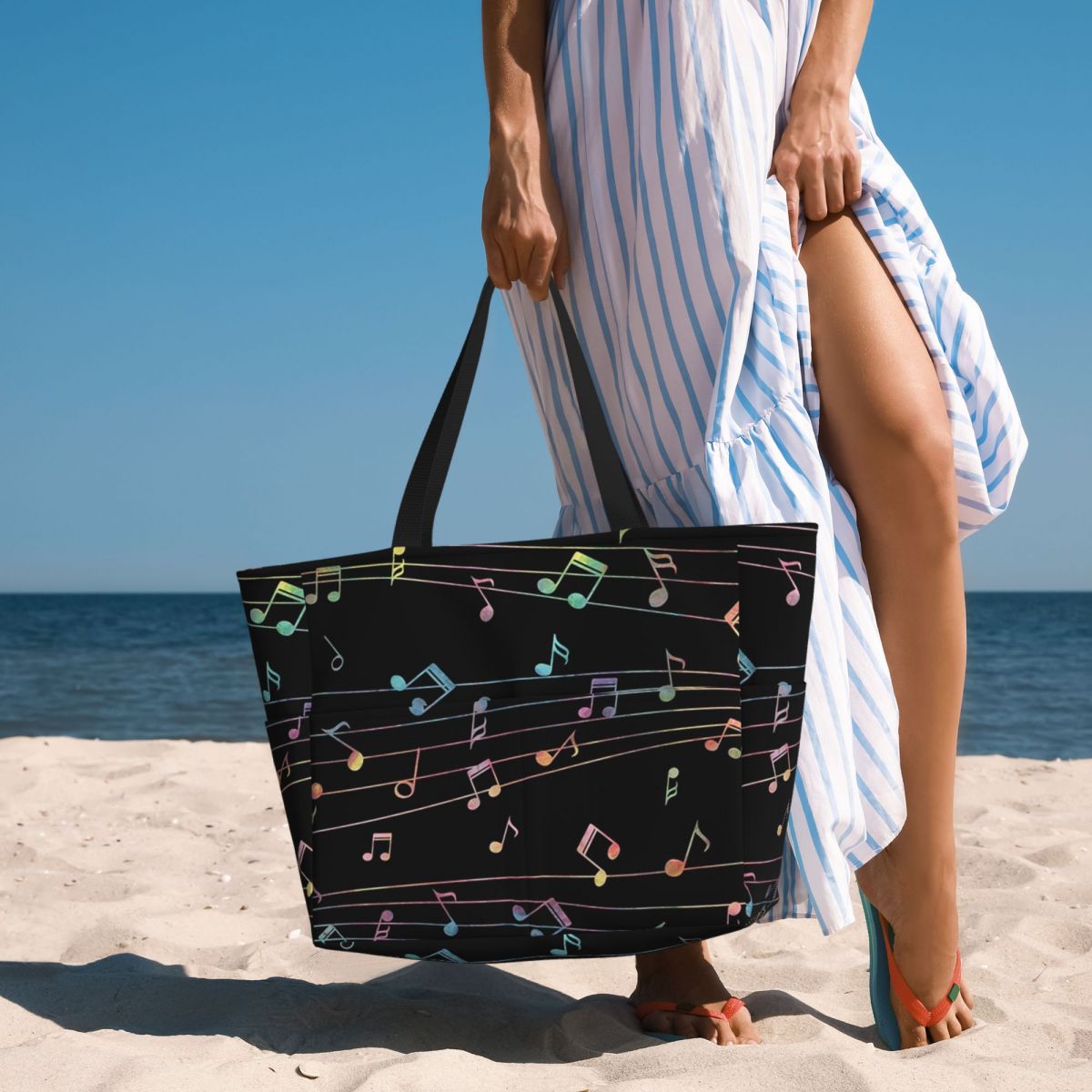 Yoga Fitness Music - Tas Tote Pantai Notasi Musik Catatan