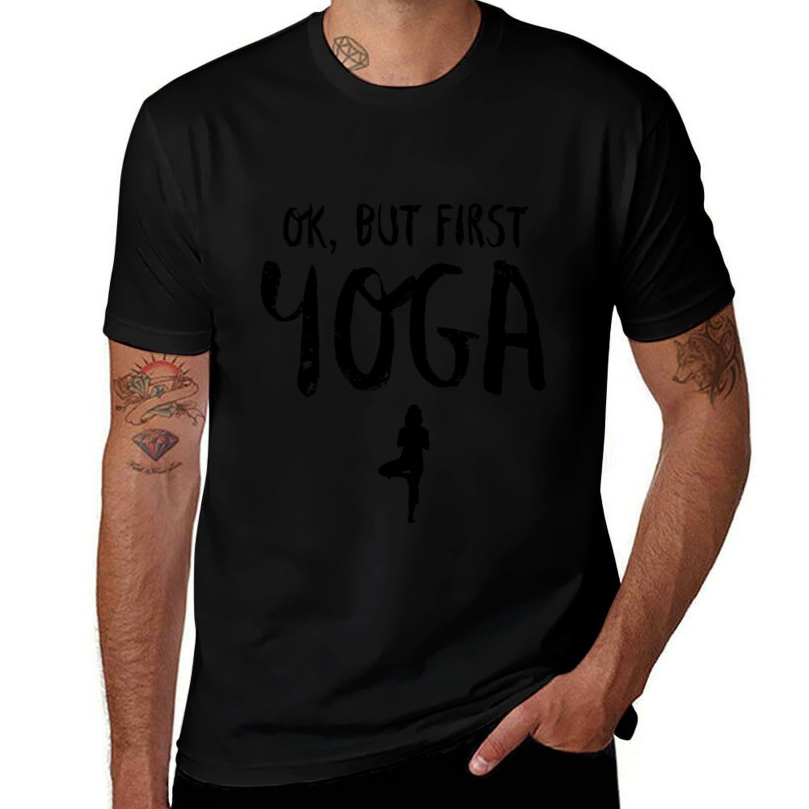 Yoga Fitness First - Oke, Tapi Pertama-tama Kaos Yoga Lucu