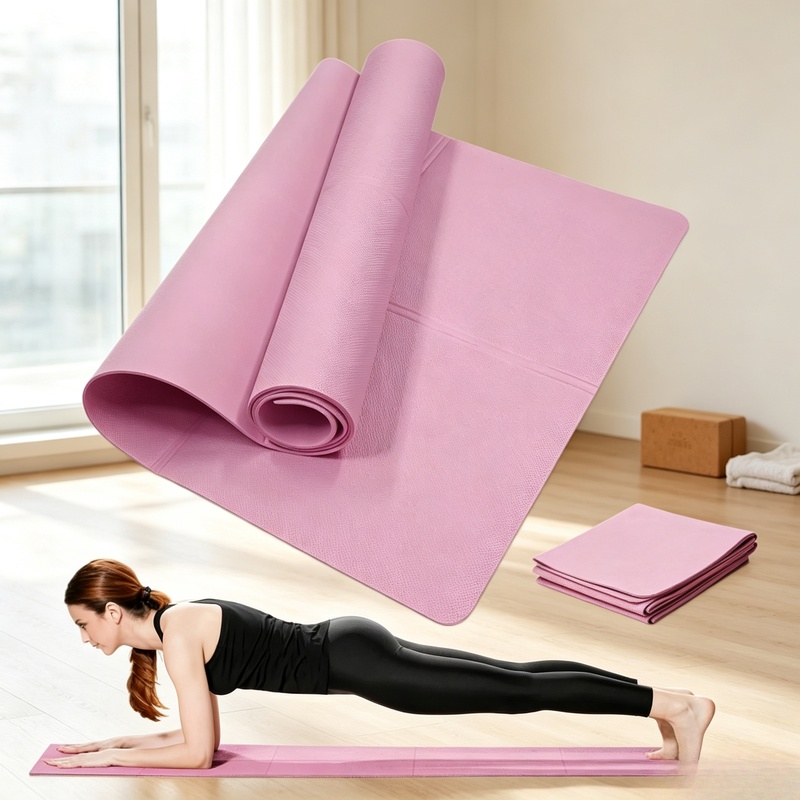 Gym Floor Mats - Matras Yoga Anti-Selip Tebal 4mm, Bantal