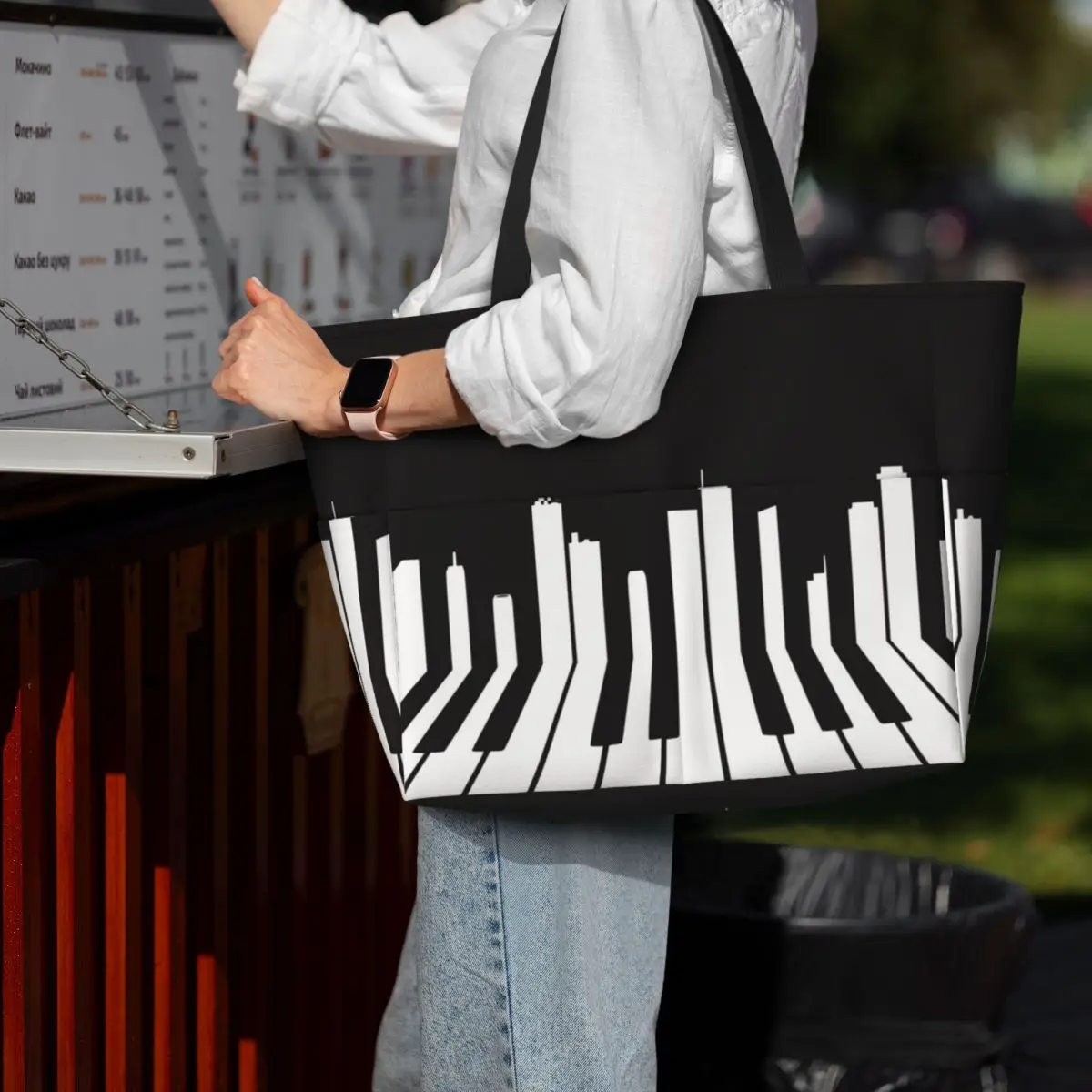 Tas Tote Pantai Piano City Mus - Yoga Fitness Music ulasan dan harga