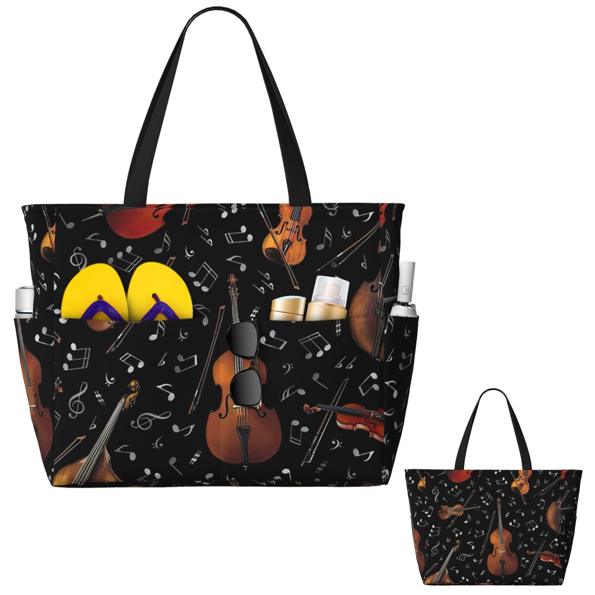 Tas Tote Musik Biola Di Pantai - Yoga Fitness Music ulasan dan harga