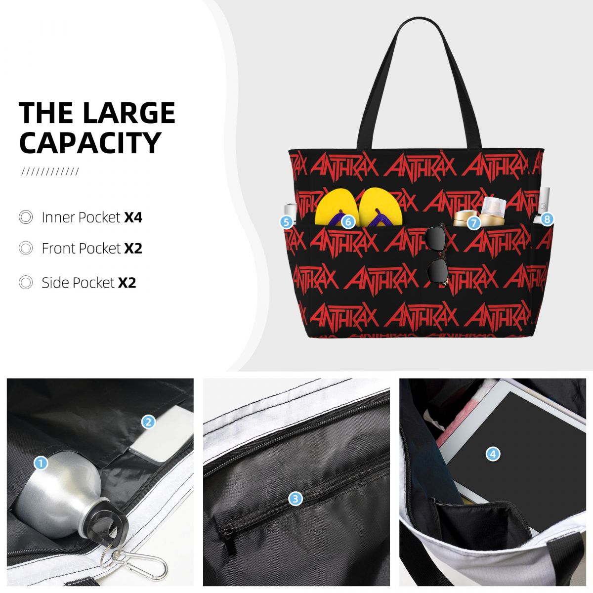 Tas Tote Pantai Logo Band Musi - Yoga Fitness Music ulasan dan harga