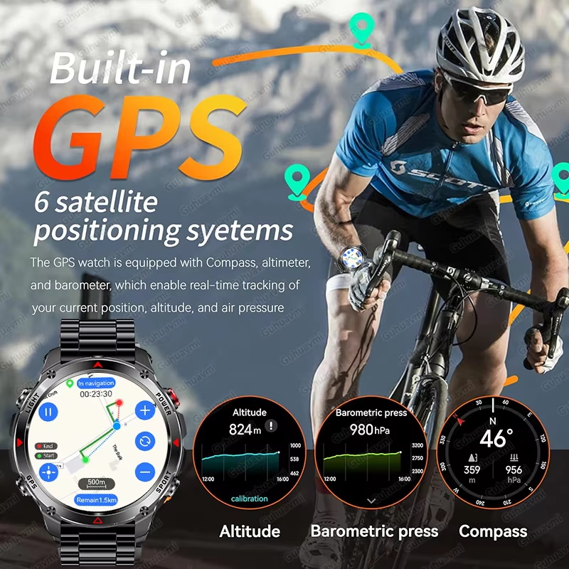 Jam Tangan Pintar GPS Militer  - Wrist Wraps Fitness ulasan dan harga