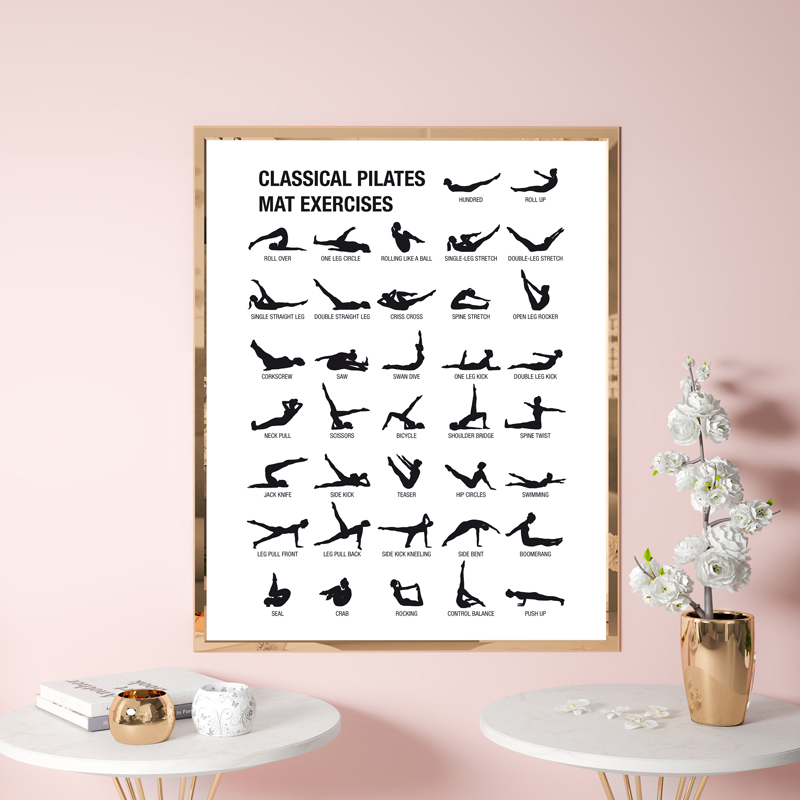 Poster Bagan Latihan Pilates T - Yoga Fitness Body ulasan dan harga