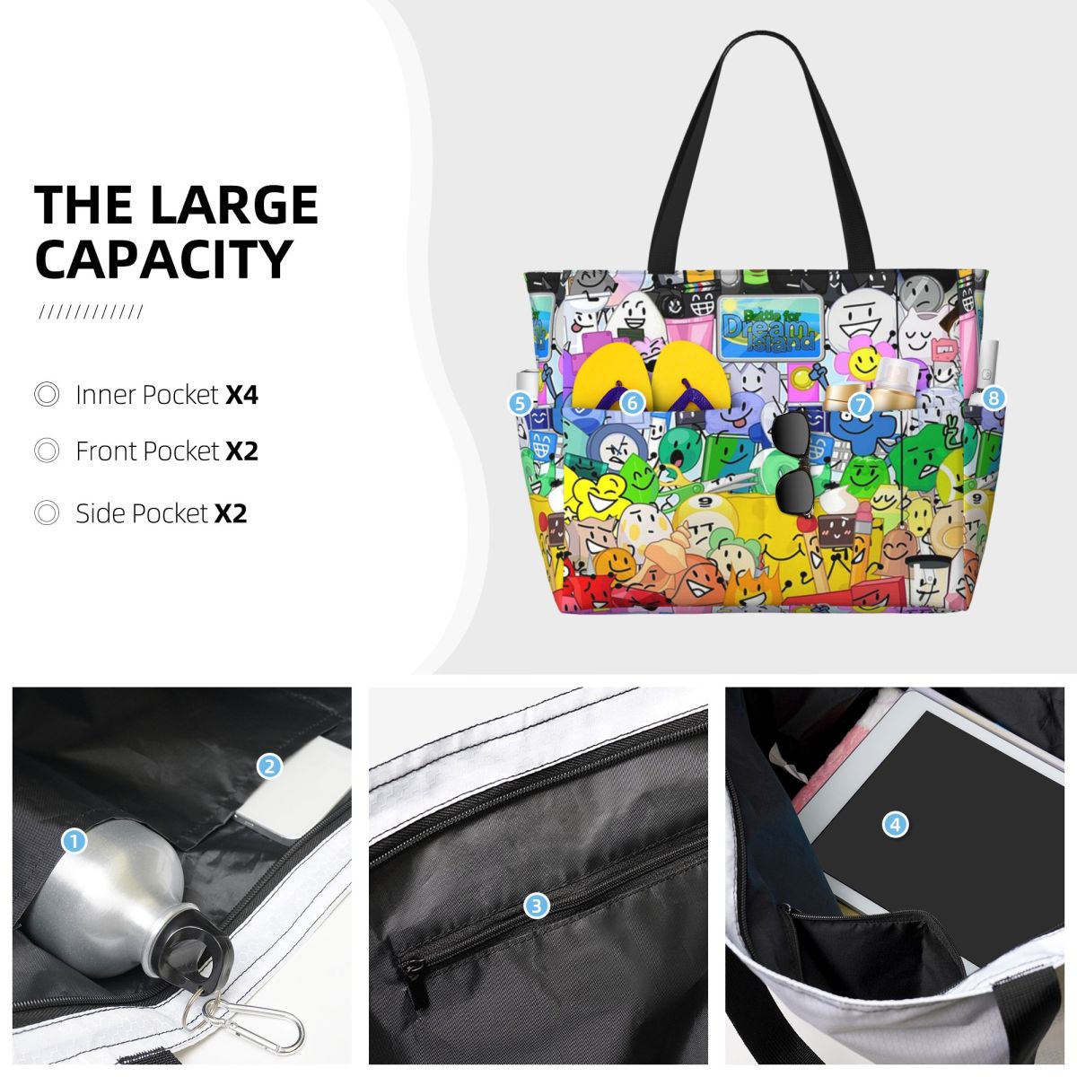 BFDI Group Picture Beach Tote  - Yoga Fitness Group ulasan dan harga