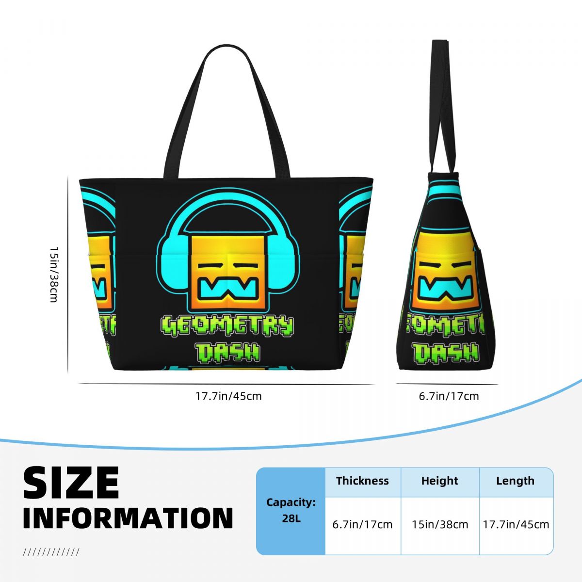Tas Tote Pantai Geometris Lucu - Yoga Fitness Music ulasan dan harga